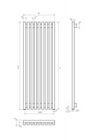 Водяной полотенцесушитель Broner MOOT V 4 1800.180 30х30 вертикальный 180 мм схема 4