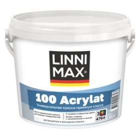 Краска Фасадная Linnimax 100 Acrylat 2,35л Белая, Универсальная База 3 / Линнимакс 100 Акрилат