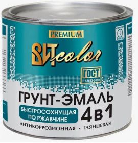 Грунт-эмаль по Ржавчине 4 в 1 Вит Color  1.8кг Вишня, Быстросохнущая, для внутренних и наружных работ.