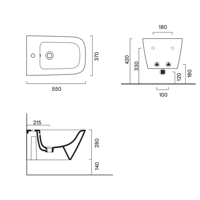 Биде подвесное 55x37 Catalano GREEN без крепежа цвет белый глянцевый ФОТО