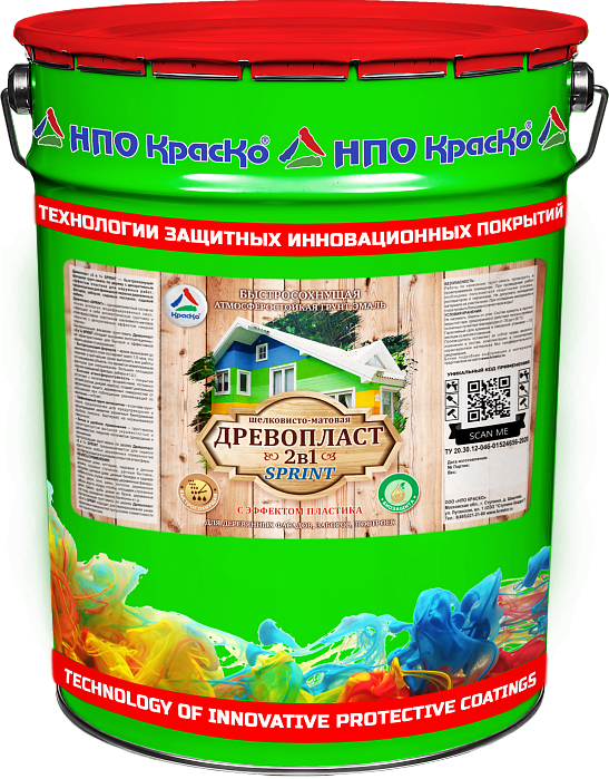 КрасКо Древопласт черный, объем 20 кг.