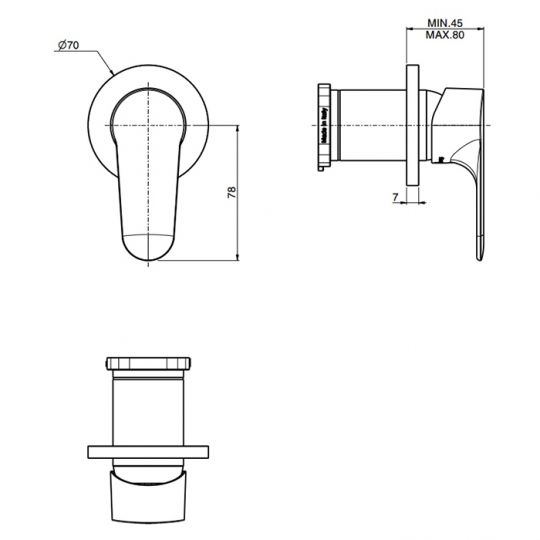 Fima carlo frattini Serie 22 Встроенный смеситель для душа F3833N1 схема 3