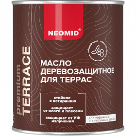 Масло для Террас Neomid Premium Terrace Oil 0,75л Графитовый для Внутренних и Наружных Работ / Неомид.