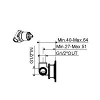 Внутренняя часть встраиваемого смесителя Plumberia Selection INT1135 универсальная 1 выход диаметр 35 мм схема 2