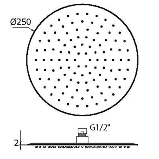 Верхний душ Plumberia Selection SAT3174 d.250 клапан безопасности поворотное крепление антикальций 2 мм схема 4
