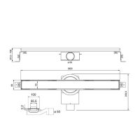 Трап душевой в пол Plumberia Selection PS LINEAR PSL80 6x80 схема 4