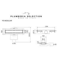 Трап душевой встраиваемый Plumberia Selection PS MODULAR PSM120 4x120 схема 4