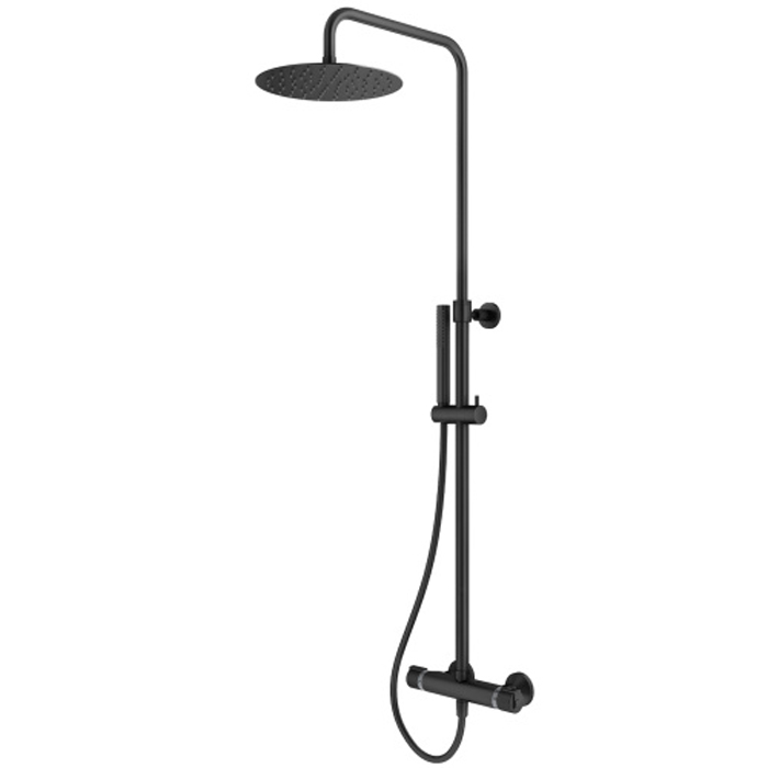 Душевая колонна телескопическая поворотная Plumberia Selection IXO XO6302 верхний душ 250 мм ручной душ 1 режим шланг 150 мм ФОТО