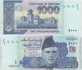 Пакистан 1000 рупий 2009 год UNC Образец