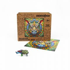 Деревянный пазл Носорог от Yoshatoys