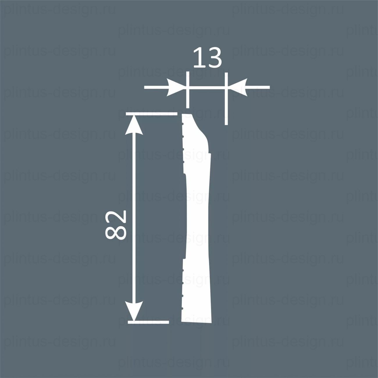 PX030 Cosca плинтус экополимер, 82х13, 2000 мм