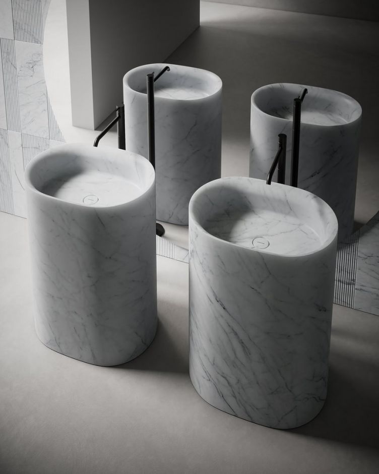 Раковина напольная из камня Antonio Lupi Lavabi NEBULA63 63х45 см ФОТО