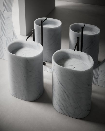 Раковина напольная из камня Antonio Lupi Lavabi NEBULA63 63х45 см схема 5