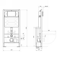 Инсталляция Aquatek Standart 50 INS-0000016 для унитаза без клавиши смыва схема 3