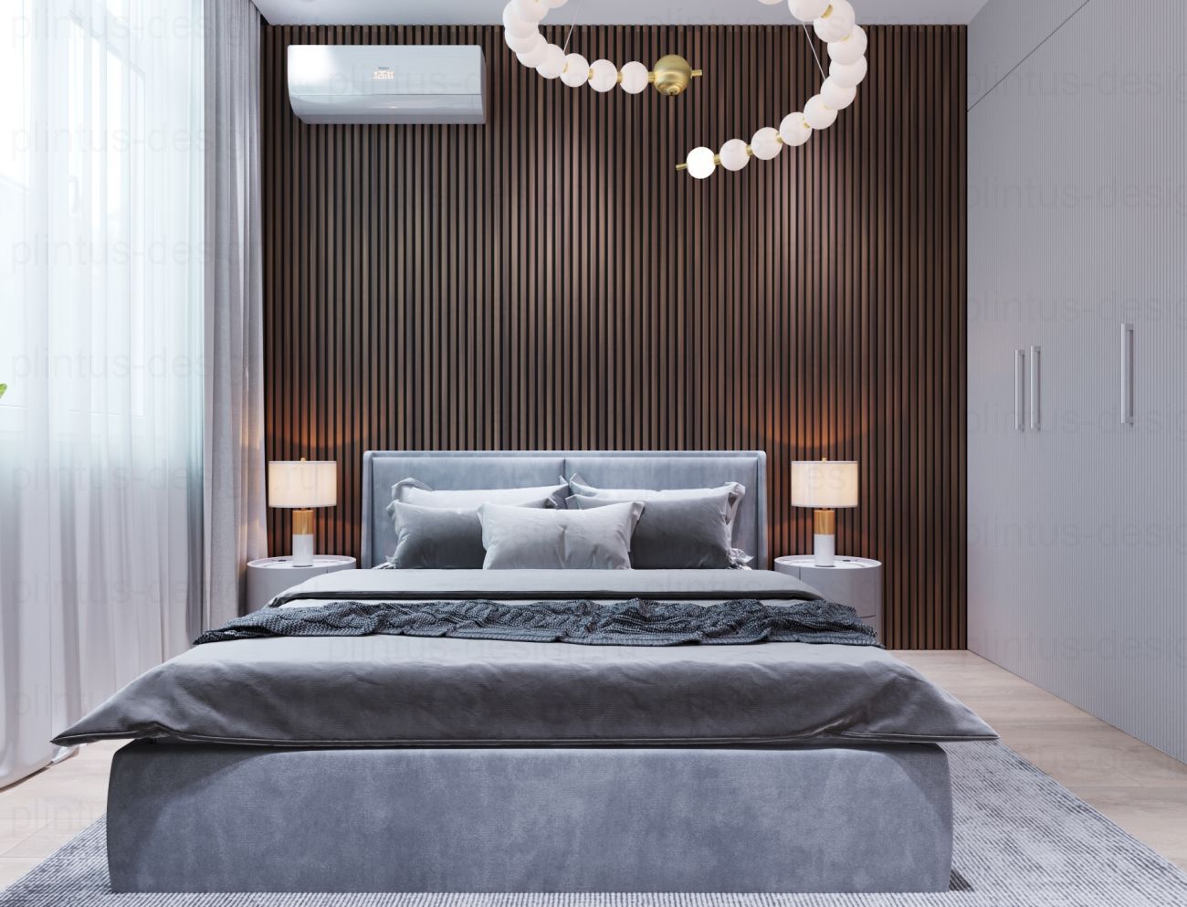 Акустическая панель, черный войлок, рейки МДФ, дуб старинный натуральный, 600х19, 1200 мм