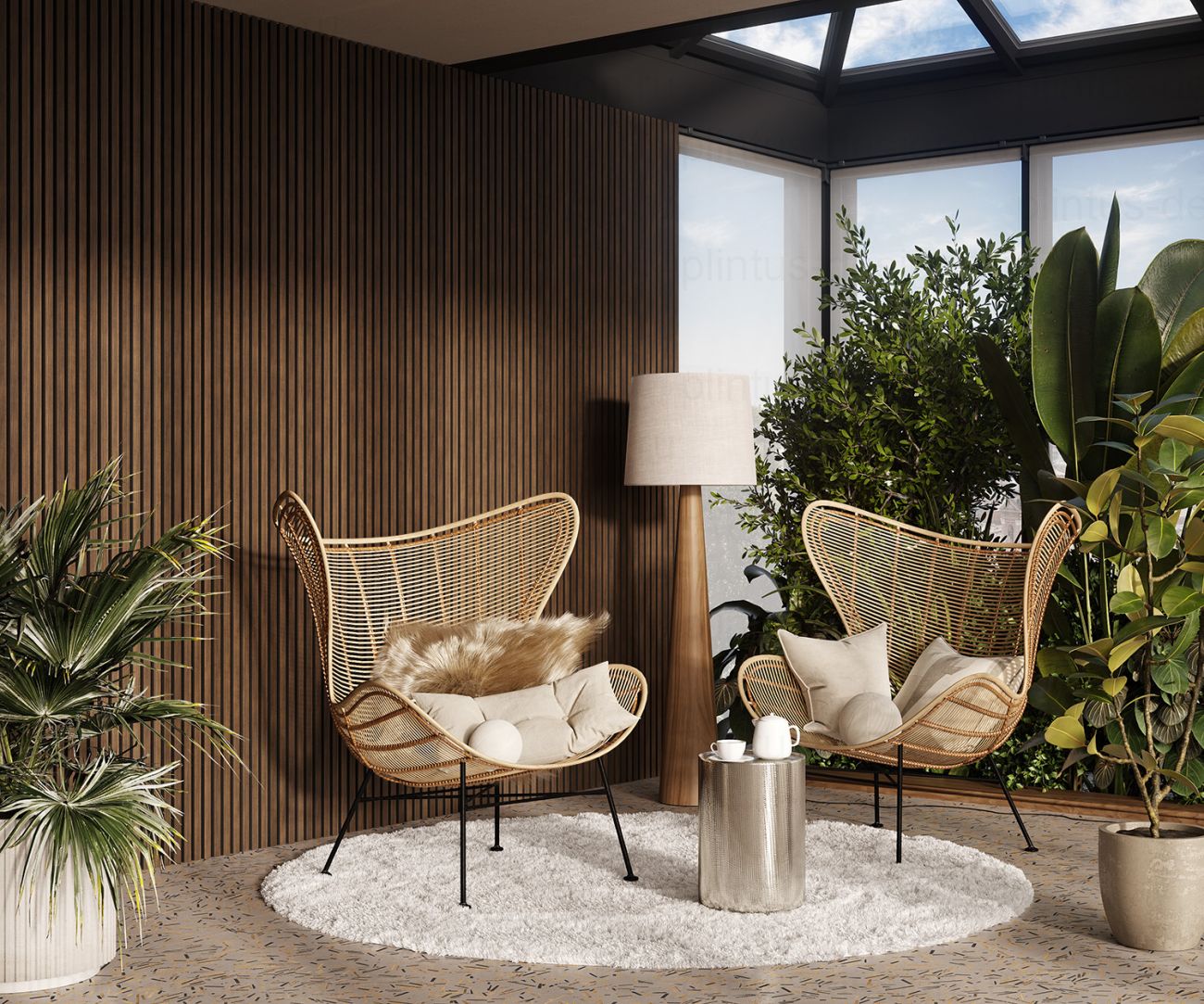 Акустическая панель, черный войлок, рейки МДФ, шпон дуб маррон коричневый, 600х21, 1200 мм