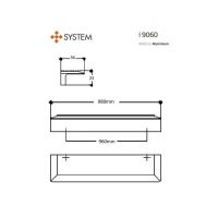Мебельная ручка System SY9060. Длина 980 мм схема