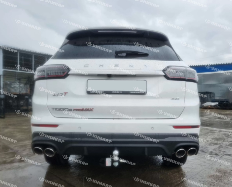 Фаркоп "Уникар" Chery Tiggo 8 Pro Max 2021-... под квадрат