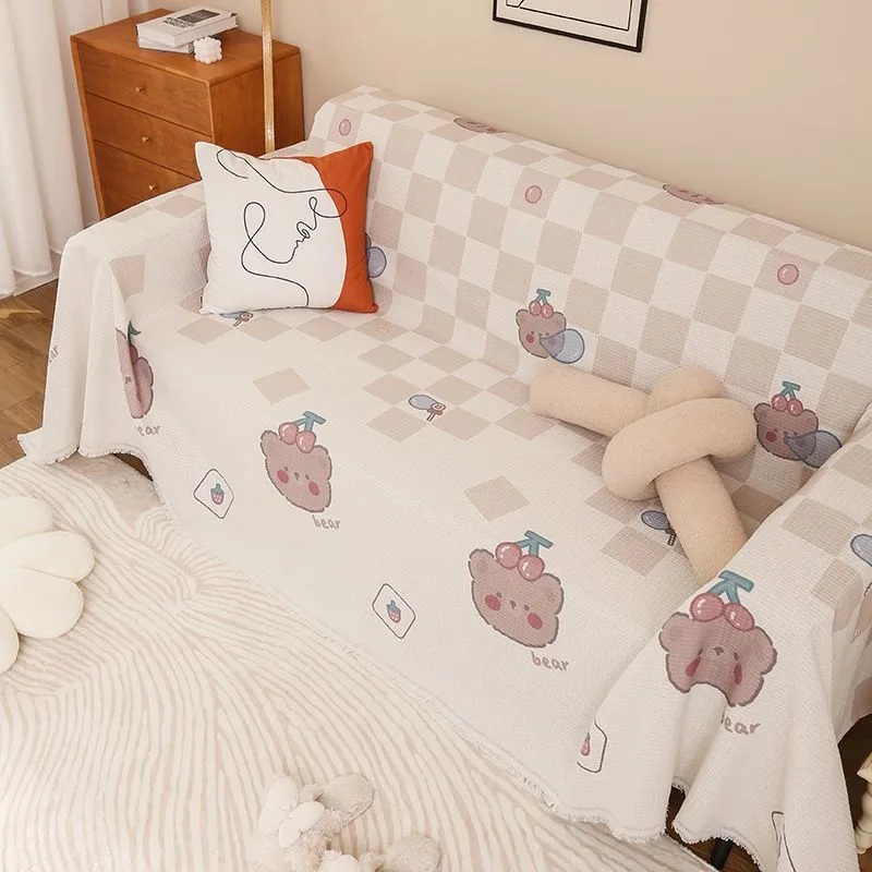 Накидка на диван Микрокоттон 180х300 см.,Кремовый