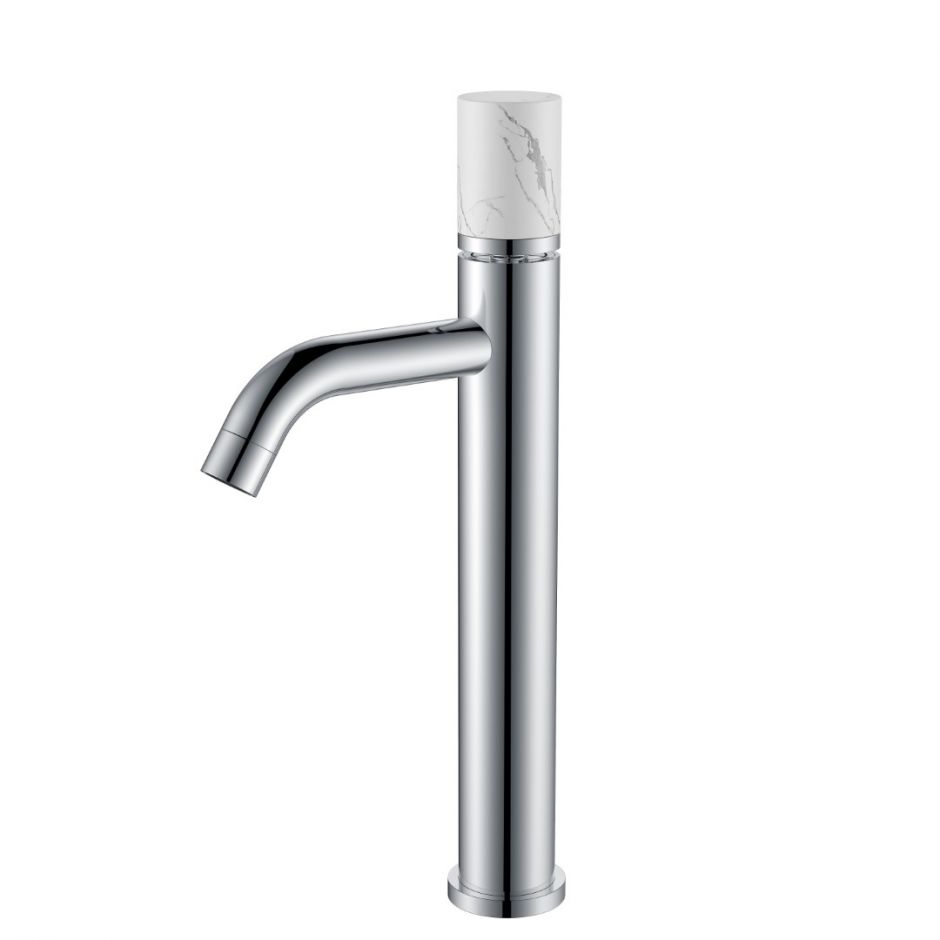 Высокий хромированный смеситель на горизонтальную поверхность для раковины Boheme Stick 122