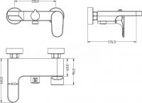 Однорычажный настенный смеситель для ванны Boheme Spectre 453 схема 2