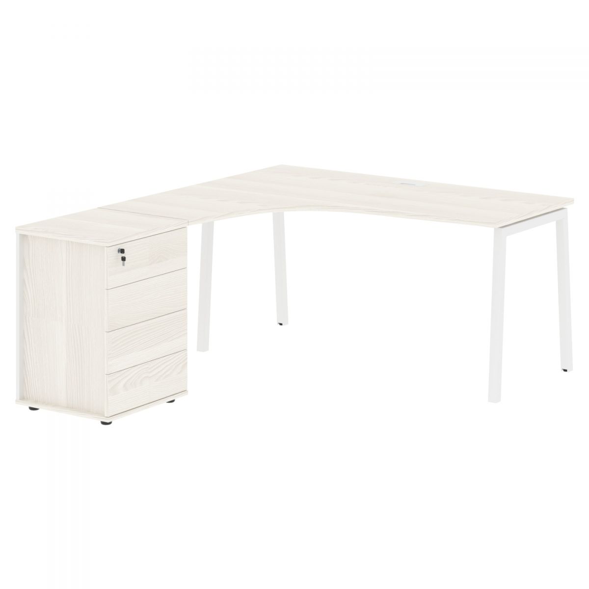 Стол эргономичный с тумбой ELCET 1518(L) 1560х1880х750