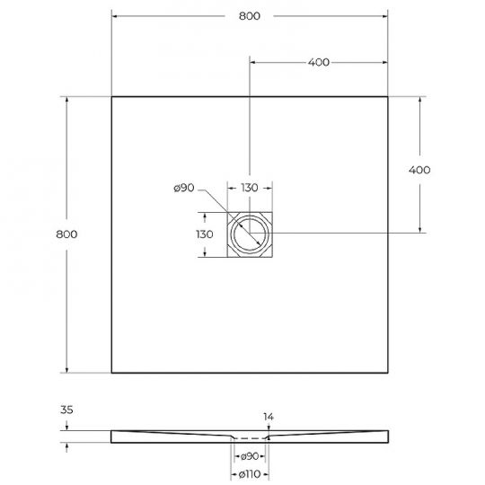 Душевой поддон из искусственного камня BelBagno Uno 80x80 TRAY-MR-UNO-A-80-35-W Белый ФОТО