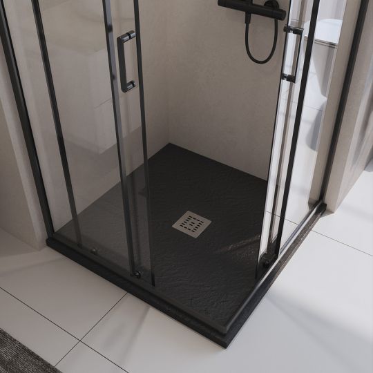 Душевой поддон из искусственного камня BelBagno Uno 90x90 TRAY-MR-UNO-A-90-35-NERO Черный ФОТО