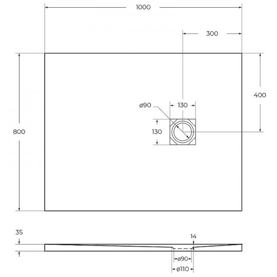 Душевой поддон из искусственного камня BelBagno Uno 100x80 TRAY-MR-UNO-AH-100/80-35-W Белый ФОТО