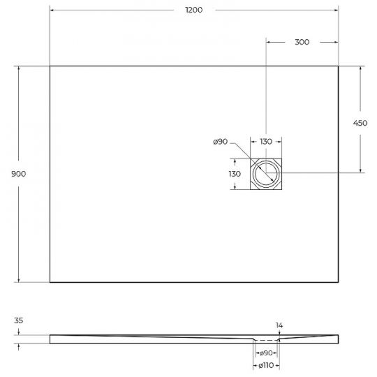 Душевой поддон из искусственного камня BelBagno Uno 120x90 TRAY-MR-UNO-AH-120/90-35-W Белый ФОТО