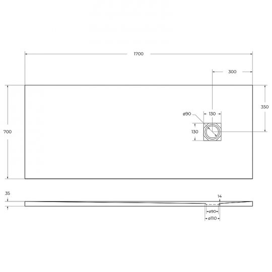 Душевой поддон из искусственного камня BelBagno Uno 170x70 TRAY-MR-UNO-AH-170/70-35-W Белый ФОТО