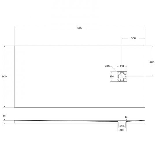 Душевой поддон из искусственного камня BelBagno Uno 170x80 TRAY-MR-UNO-AH-170/80-35-W Белый ФОТО