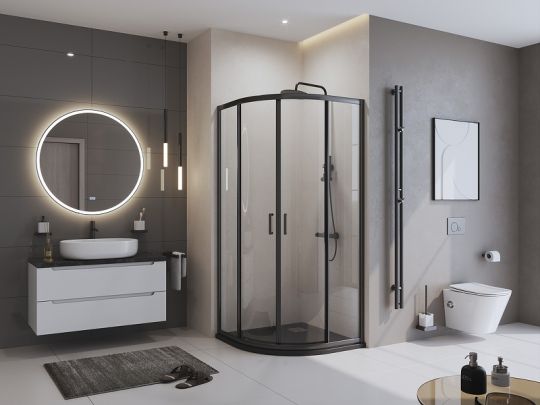 Душевой поддон из искусственного камня BelBagno Uno 90x90 TRAY-MR-UNO-R-90-550-35-NERO Черный ФОТО