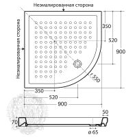 Керамический душевой поддон Migliore 90x90 ML.PDA-28.400.BI схема 2