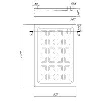 Душевой поддон из стеклокомпозита Migliore 122х82 SX 26996 схема 2