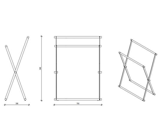 Вешалка напольная Decor Walther Cross для полотенец  цвета хром 507200 схема 2