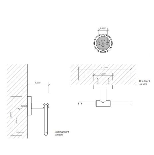Держатель для туалетной бумаги Decor Walther Basic на стену 05301 схема 2