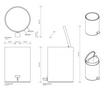 Ведро для ванной комнаты Decor Walther Basic с педалью 06136 схема 3