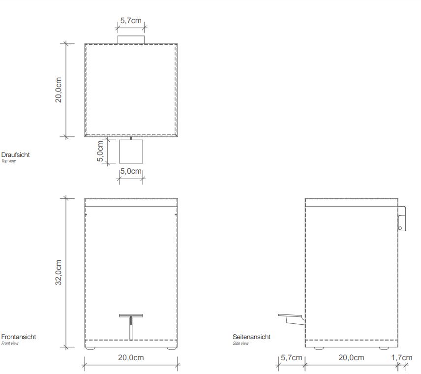Мусорное ведро в ванную Decor Walther Basic квадратной формы 06145 ФОТО