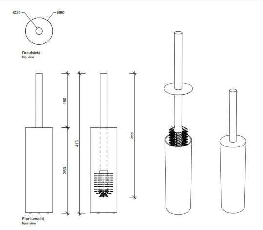 Ершик для унитаза Decor Walther Bar 08568 схема 2