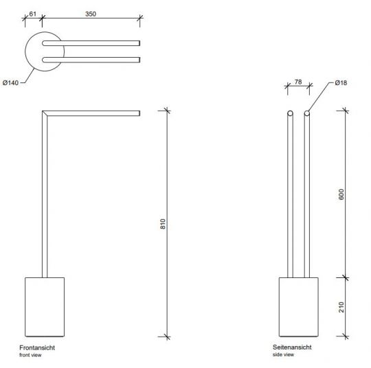 Напольный держатель для полотенца Decor Walther Stone 09717 схема 2