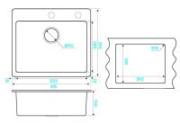 Мойка кухонная Kuchenstern TOPKERAM 60 KeraPlus 302K30 61,5х51 см схема 4