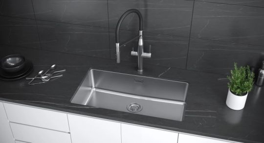 Мойка кухонная Kuchenstern MULTI 80 AISI 304/R25 554SS50 76х44 см схема 2