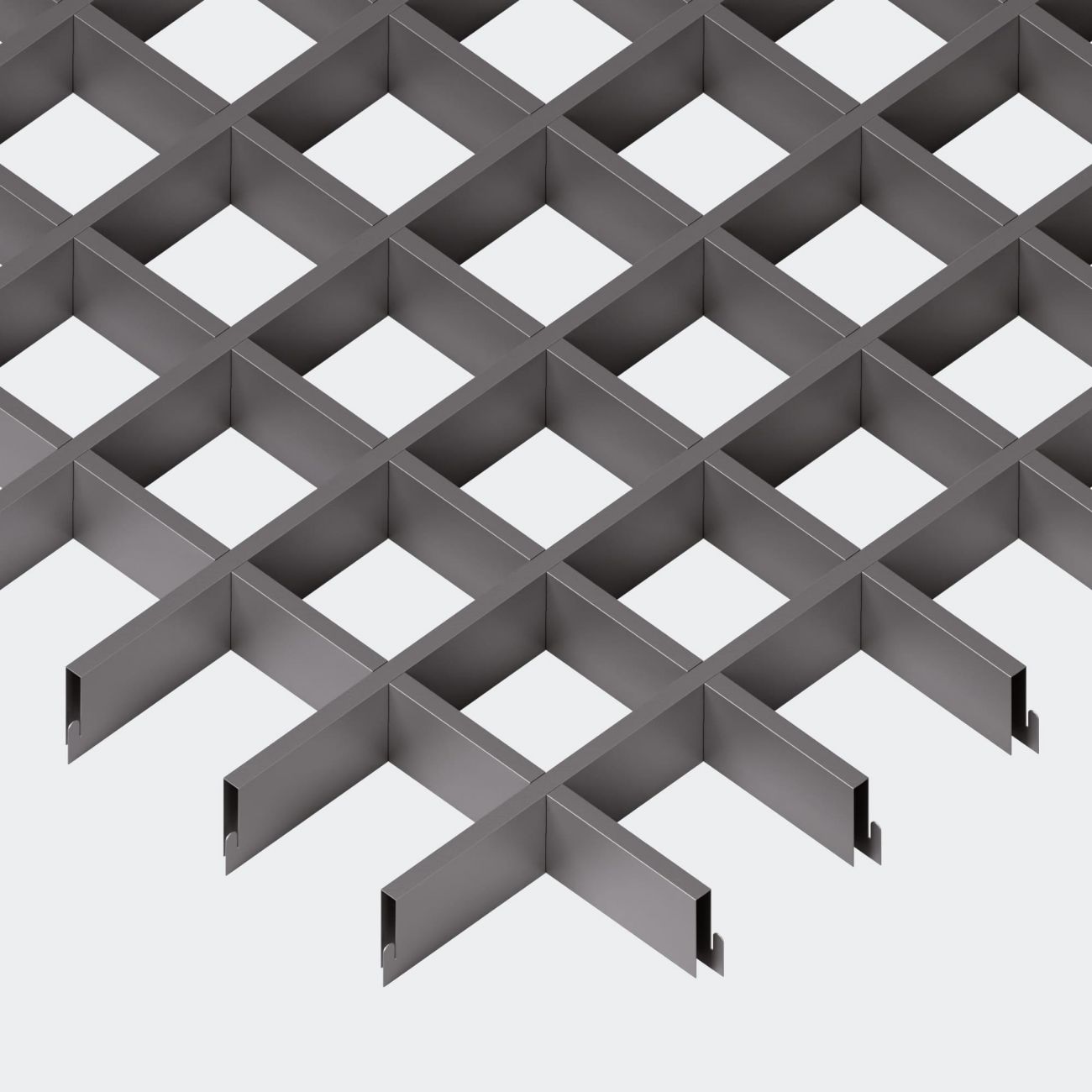 Подвесной потолок Грильято 50х50х30 мм графит ячеистый потолок из алюминиевого профиля