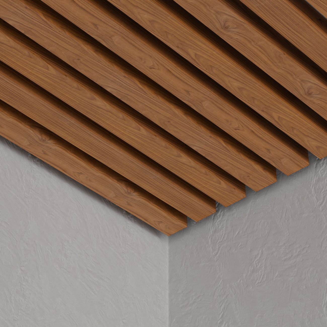 Кубообразный реечный потолок Кубота 50/30 темное дерево