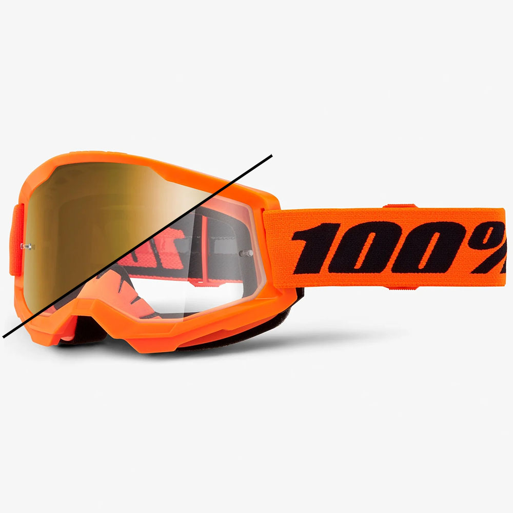 100% Strata 2 Neon Orange (2025) очки для мотокросса