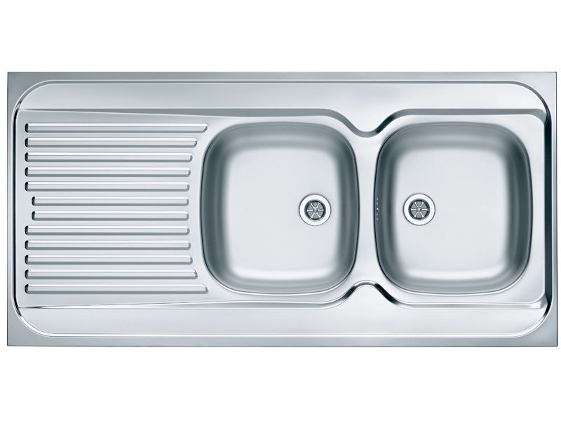 Изображение Мойка для кухни накладная Alveus CLASSIC 100 R 1008991 правая в комплекте сифоном 120х60 см