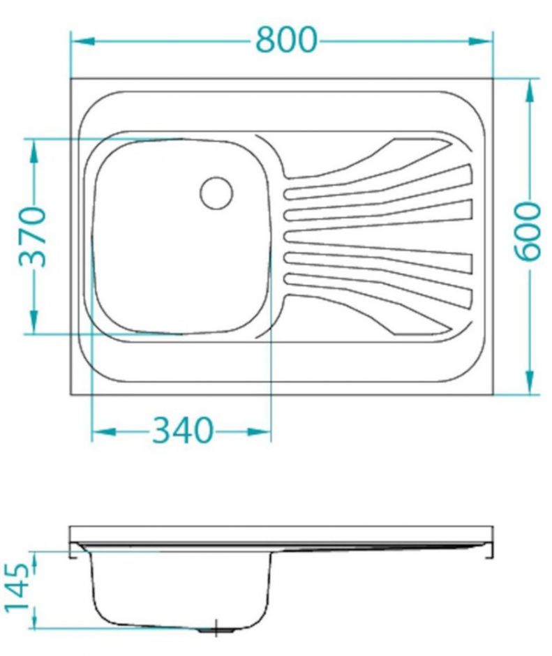Мойка для кухни Alveus GENESIS PRIMAL 010D-NNI-60 без выпуска и сифона 80х60 см ФОТО