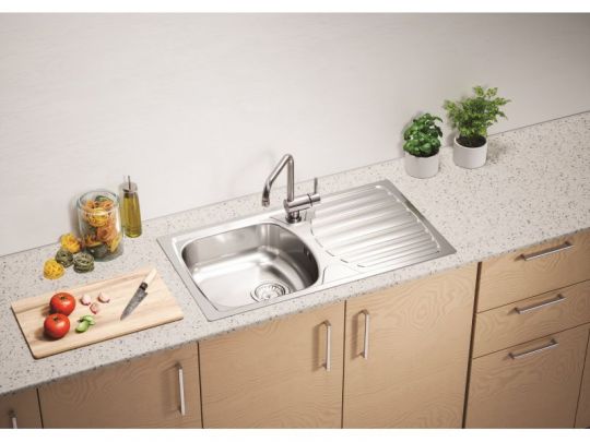 Мойка для кухни Alveus BASIC 170 LEI-90 NEW в комплекте с сифоном 78х43,5 см схема 2