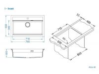 Мойка для кухни Alveus GRANITAL ATROX 40 в комплекте с сифоном 79х50 см схема 22